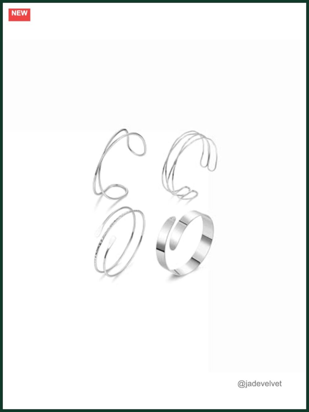 4PCS Adjustable Upper Arm Cuff Bracelets Gold Plated